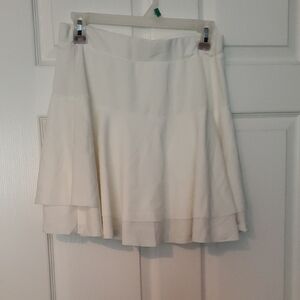 Cream Tiered Mini Skirt for Casual Wear